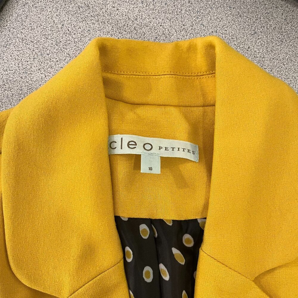 Cleo Petites Women's Yellow Gold Blazer - Size 10 - Picture 2 of 5